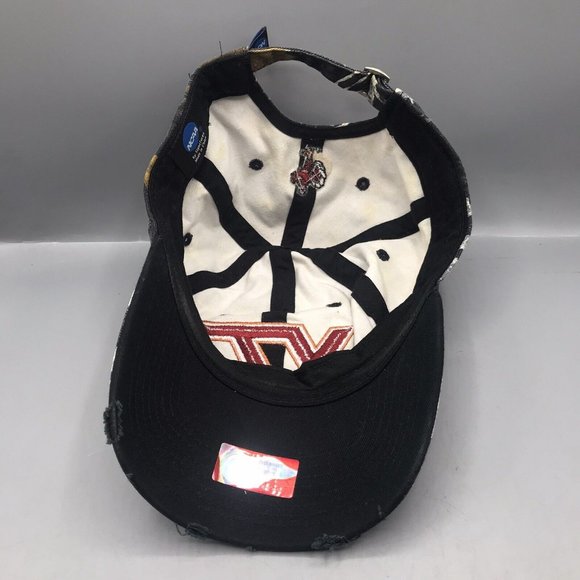 Virginia Tech Hokies Hat Cap Camo Mothwing Adjustable Hunting Distressed VT EUC - Picture 8 of 8